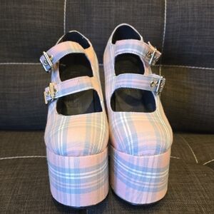 Dolls Kill Current Mood Pastel Plaid Platform Shoes